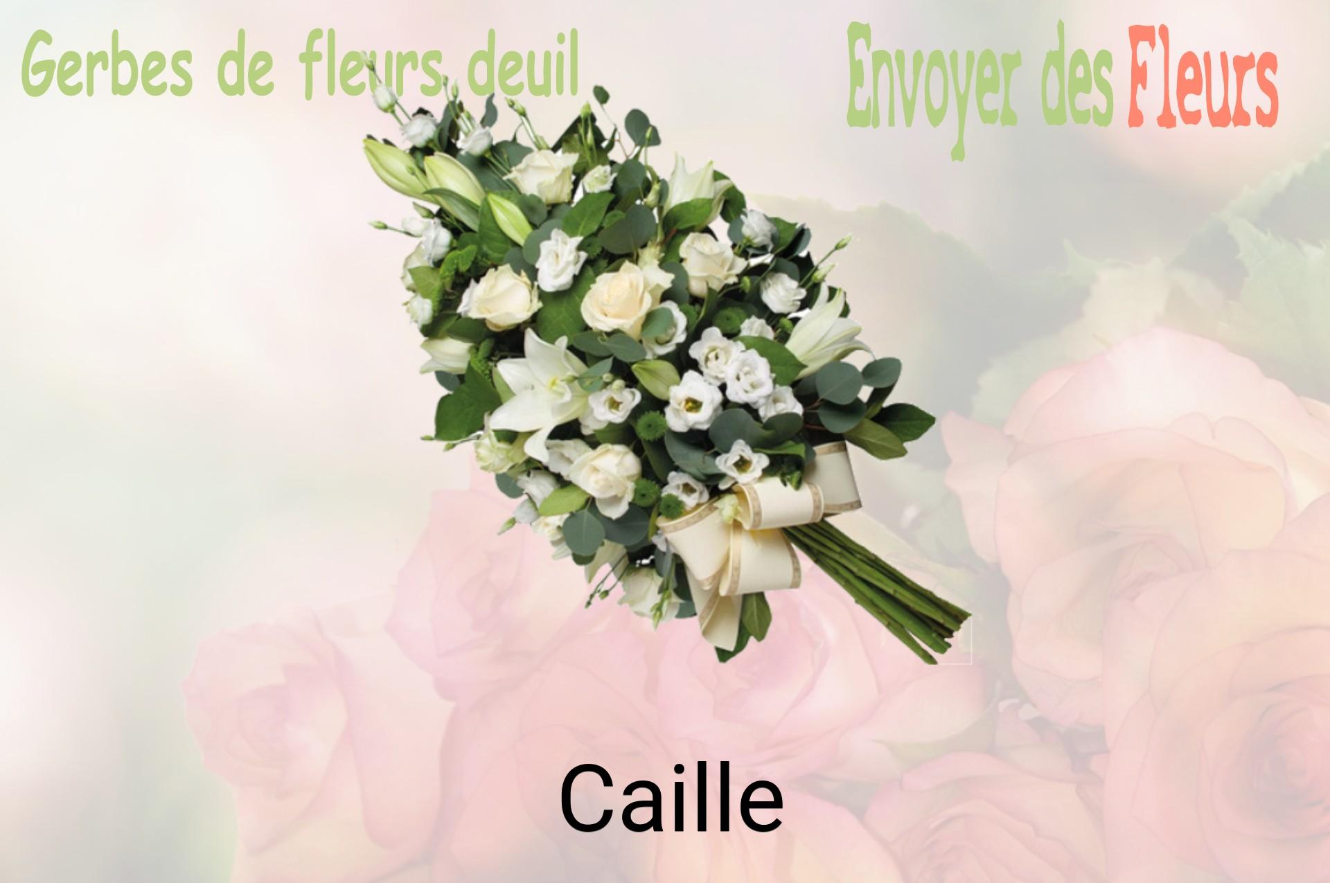 Gerbe de fleurs de deuil livrée à Caille